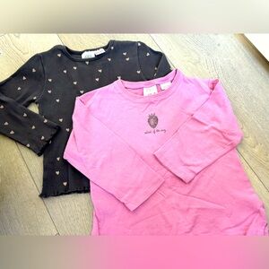 Zara girls long sleeve tops x2